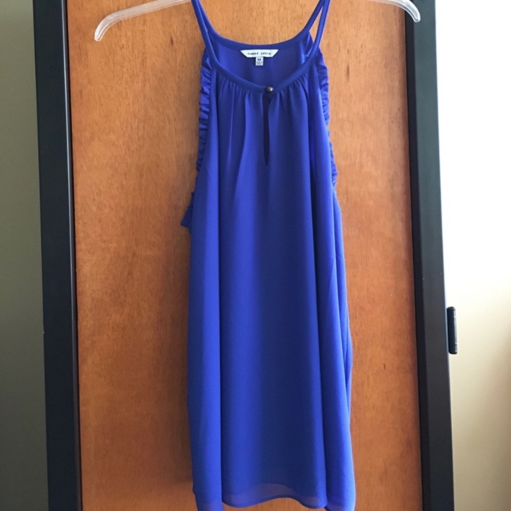 Naked Zebra royal blue tank